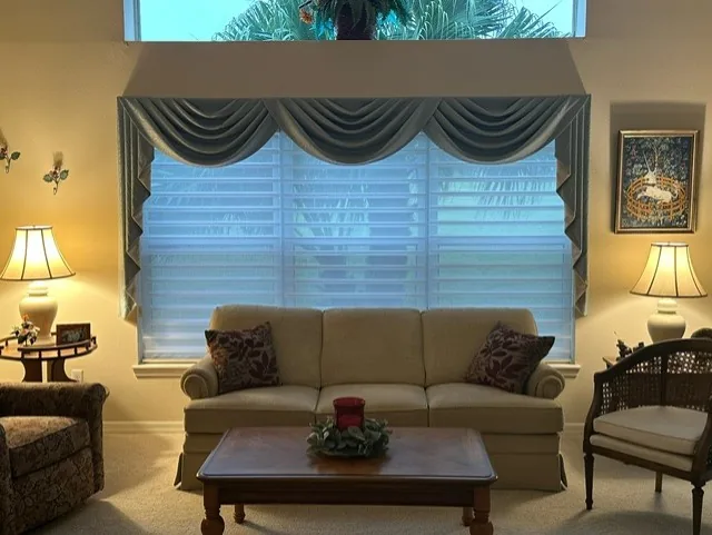 Hunter Douglas Silhouette shades in a living room